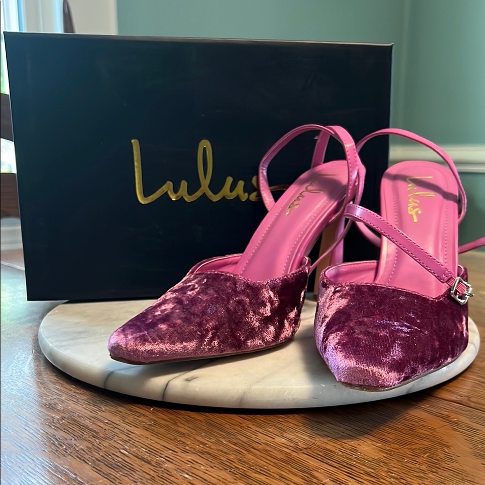 Lulu's Pink Velvet Women's Heels